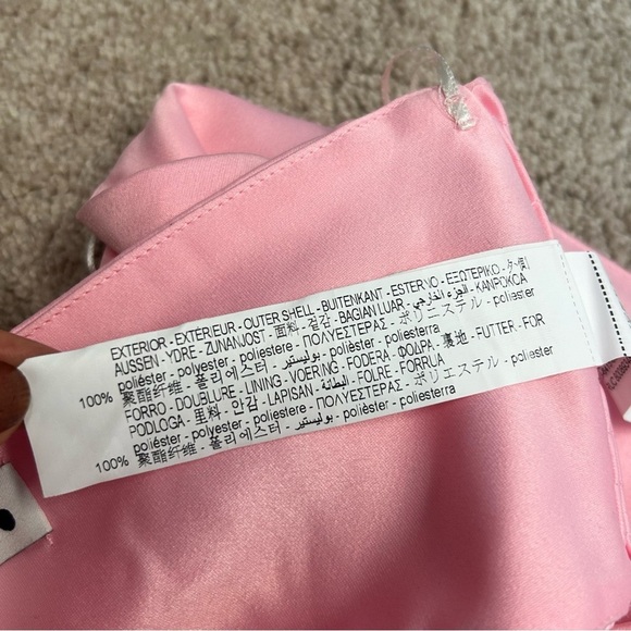 Zara light pink satin effect bandeau strapless crop top Sz L NWT - Picture 10 of 13